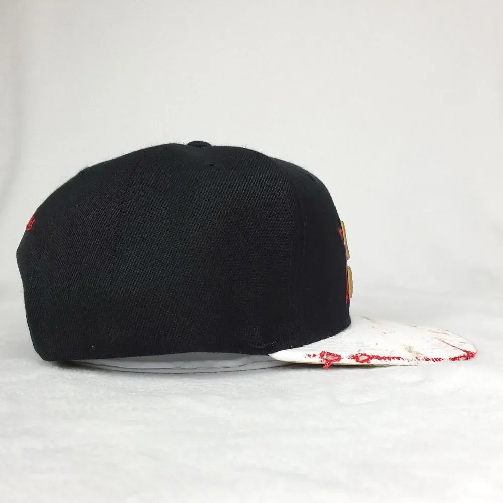 Philadelphia 76ers Mitchell & Ness NBA Snapback Hat Cap 3D Logo Grunge Black NWT